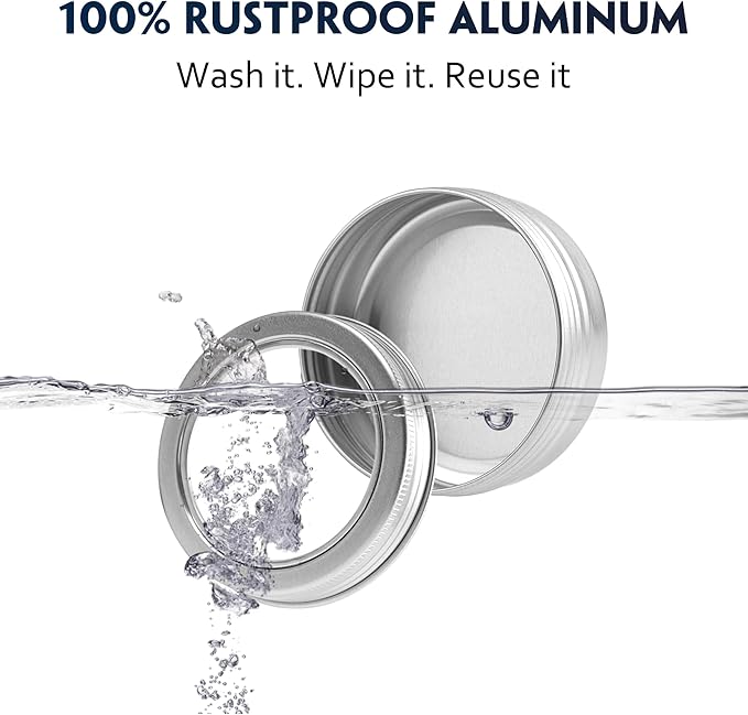 24 Pack 2 Ounce Screw Top Aluminum Tin Jar with Screw Clear Lid and Blank Labels, Refillable 60ml Metal Containers for Lip Balms, Candles, Salves, Spices, Crafts (Silver)