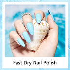 16.5ml Light Blue Nail Polish Large Volume Quick Drying Nail Polish, Fast Drying and Long Lasting Color Nail Art DIY Home Manicure Gift for Women