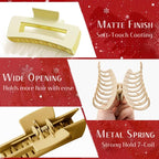 TOCESS Big Claw Clips for Women & Girls, 8 Pack 4.33 Inch Matte Jumbo Hair Claw Clips, Strong Hold Non-Slip Rectangle Hair Clamps for Thick, Curly, Long or Fine Hair