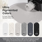 Beetles Gray Gel Polish Set Gel Nail Polish Winter Colors 2025 White Black Nude Neutral Gray Milky Soak off Uv Led Lamp Needed Manicure Salon DIY at Home Gifts for Women Soft Eclipse