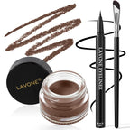 LAVONE Eyeliner Set - Waterproof Makeup Kit with Liquid Eye Liner Pencil, Gel Eyeliner and Angled Eye Liner Brush, Waterproof, Smudge Resistant, Long Lasting Formula - Chocolate
