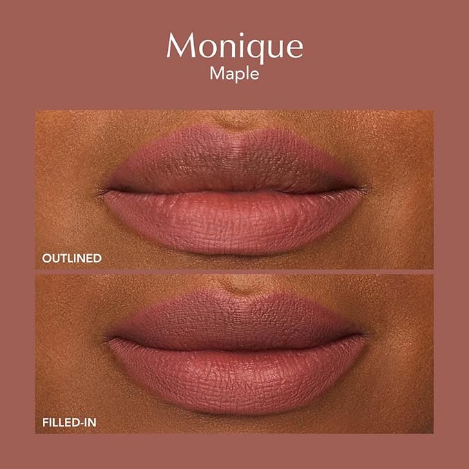 Thrive Causemetics Lip Filler Long-Wearing + Plumping Lip Liner, Shea Butter Hydrating Lip Plumper Retractable Lip Liner Pencil, Built In Sharpener, Vegan & Cruelty Free, Monique (Maple)