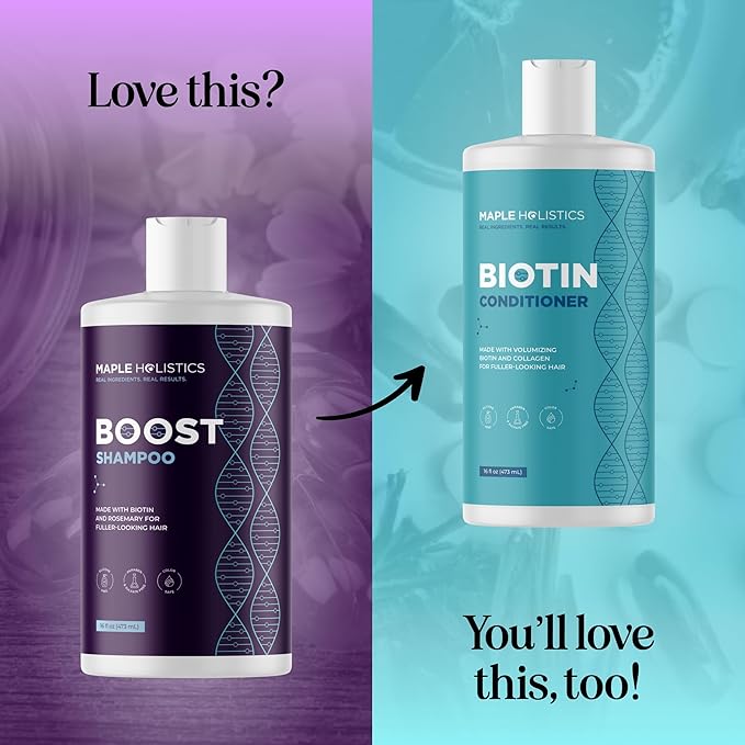 Advanced Biotin Shampoo with Rosemary Oil - Volumizing Shampoo for Thinning Hair for Women & Men with Black Castor Caffeine & B Vitamins - Paraben Silicone and Sulfate Free Vegan Formula (16 Fl Oz)