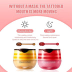 2 Pcs Lip Balm Honey Pot, Honey & Strawberry Moisturizing Lip Mask Reduces Lip Lines, Prevention Dry and Cracked Lip Scrubs Exfoliator. (Honey & Strawberry)