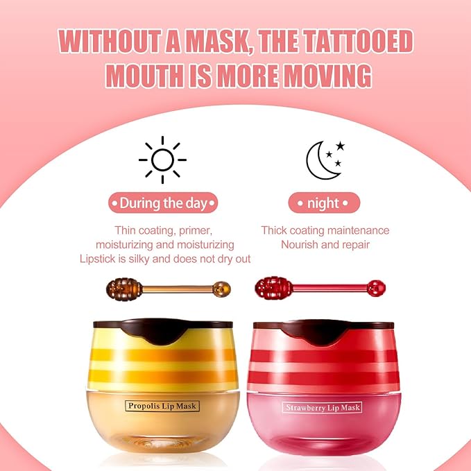 2 Pcs Lip Balm Honey Pot,