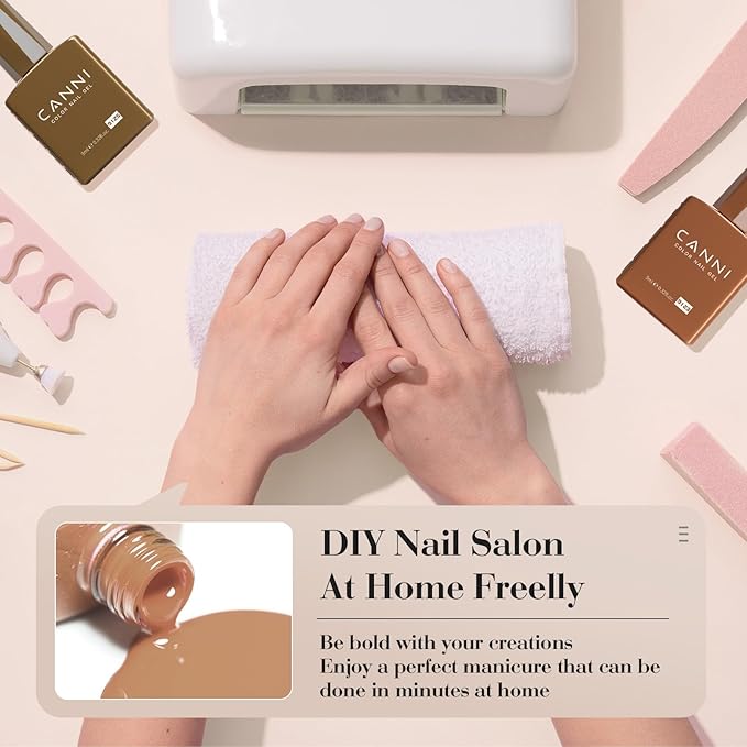 CANNI 6Pcs 9ml Hema-Free Nude Brown Fall Gel Nail Polish Set- Dark Brown Fall Colors Gel Polish Kit DIY at Home Salon Christmas New Year's Gifts for Girls