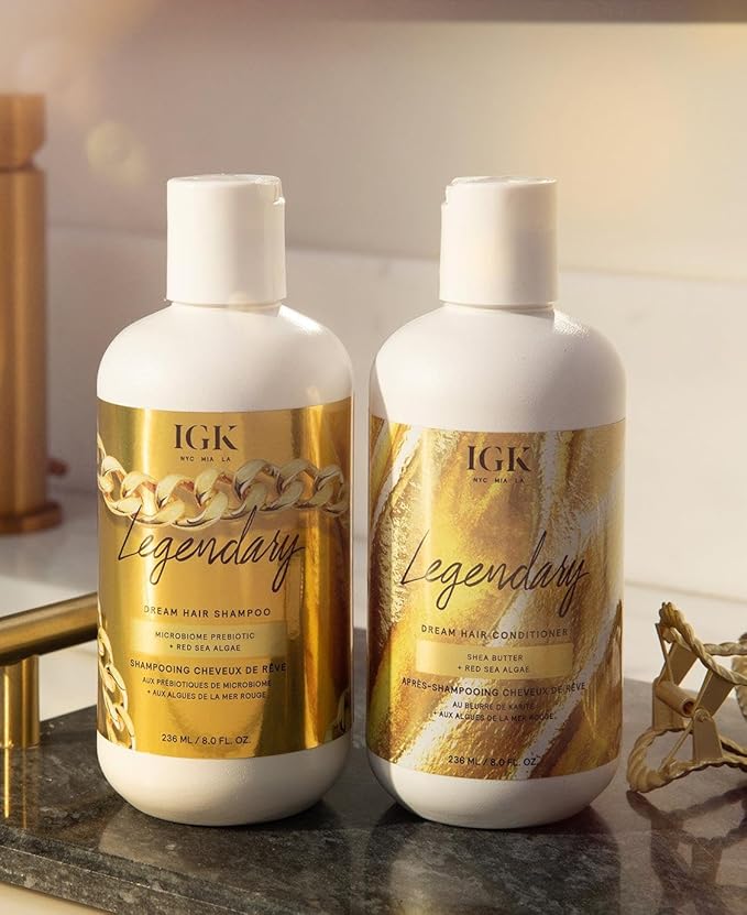 IGK LEGENDARY Dream Hair Shampoo and Conditioner Set | Healthy + Hydrated + Shine | Vegan + Cruelty Free | 8 Oz