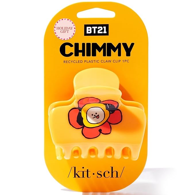 Kitsch BT21 Recycled Plastic Puffy Medium Hair Clips for Women, Medium Claw Clip for Thin & Thick Hair | Ideal Gifts for Women - CHIMMY, 1pc