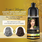 Herbishh Hair Color Shampoo for Gray Hair – Natural Hair Dye Shampoo – Lasts Up To 3-4 Weeks – 500ML – 3-In-1 Hair Color – Colors, Cleanses, and Conditions (Dark Brown Gift Set)
