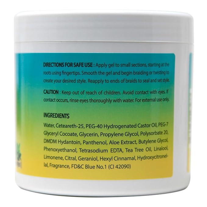 KOOL Braiding Gel Maximum Hold for LOC & Twist - No Flaking, No Whitening, Fast Drying, High Shine, Cool & Refreshing, Long Lasting Hold (5 oz)