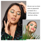 MEICOLY Single Green Eyeshadow Palette with Mirror,Stocking Stuffers for Women,Matte Green Eye Shadow for Elphaba Christmas Makeup,Pressed Powder Eyeshadow,Matte Shade Eyelid Color Eye Makeup