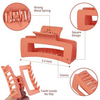 12 Pcs Medium Hair Clips, 3.5 Inch, Colorful - Hair Clips for Thick and Thin Hair, Square Claw Clips, Jaw Clips, Bulk Hair Accessories for Women and Girls