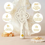 Simetra Detangler Hair Brush for Woman and Men, Original Detangling Brush for Curly Hair/Fine &Thick/Wet & Dry Hair, Holiday Present Hairbrush - Natural Crystal Inlay & 14K Gold Plating