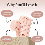 Kitsch Medium Hair Clips for Women – Strong Hold Claw Clips for Thick or Thin Hair – Recycled Plastic, Non-Slip, Durable – Cherry Print | Ideal Gifts for Women – 1pc