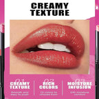 Pink Red Lipstick For Women Matte Nude Glitter Highly Pigmented Moisturizing Lip stick Hypoallergenic Waterproof Long Lasting Lipsticks Quick Makeup Lightweight Portable # 01