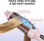 Thermal Brush, 1.5 Inch Heated Round Brush for Women, Dual Voltage Negative Ion Hot Brushes Styler for Blowout Look, Curling & Volumizing & Straightener for Dry Hair