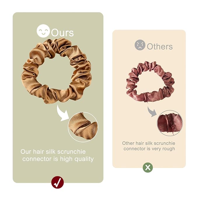 Hair Ties Satin Silk Small Scrunchies for Women Girls Ponytail Holders 20 Pcs Mini Bulk Scrunchies Elastic Hair Bands for Thick Curly Hair Pony Tails Hair Ties