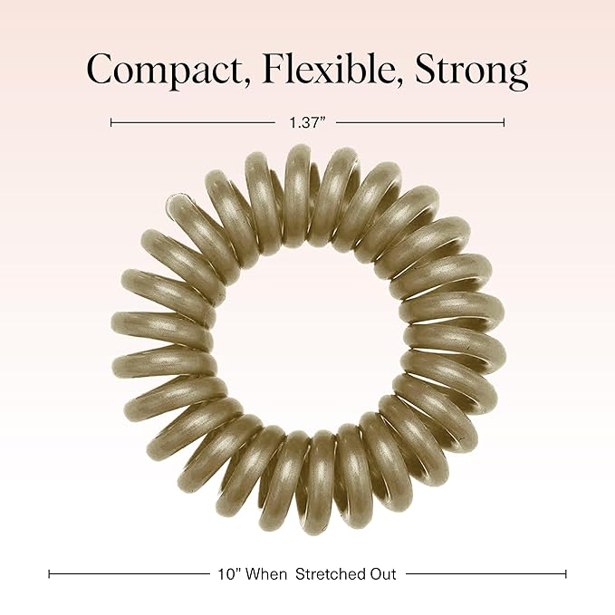 Kitsch Spiral Hair Ties for Women - Creaseless and Dent-free Coil Hair Ties | No Damage, Phone Cord Coils | Made of Flexible and Durable Plastic | Ideal Gifts for Women | 8pcs (Blonde)