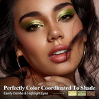 FIREFLIES LIGHT Eyeshadow Stick Makeup 6PCS Set, Green Metallic Shimmer Matte Cream Eye Shadow Eyeliner Brightener Pencil Crayon - FIREFLIES LIGHT