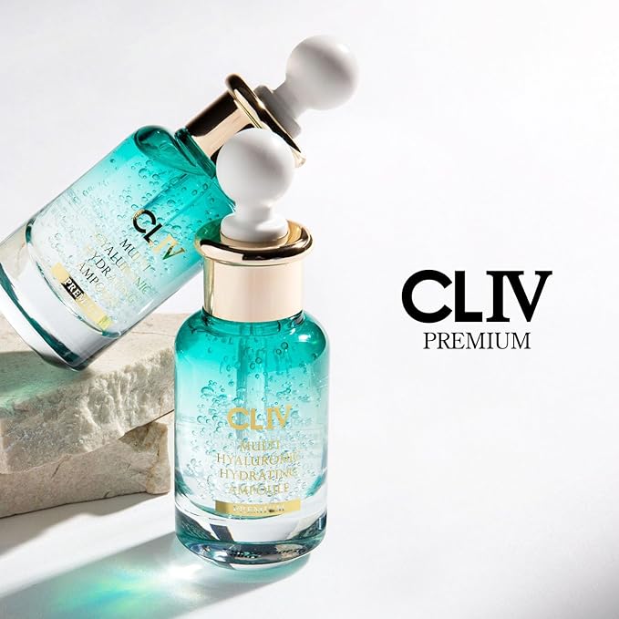 CLIV Multi Hyaluronic Hydrating Ampoule | 85% Hyaluronic Acid, 8-Layer Hydration, Ceramides & Panthenol for Deep Moisture Care | Korean Skincare Nourishing Serum | 1.01 Fl Oz (Pack of 1)