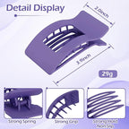 French Flat Hair Clips for Women 6pcs Hair Claw Clips for Thick or Thin Hair Matte Claw Clips for Girls Barrettes Non-Slip Strong Hold Hair Accessories for Women (Purple)