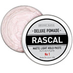 Original Rascal Deluxe Pomade for Men #1 - Matte Hair Paste with Light Hold & Shine - Men's Styling Dry Care Solution Product for All Hair Types - Natural Infused with Beeswax & Grapeseed Oil - 3.4 oz