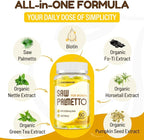 Saw Palmetto for Women - DHT Blocker Hair Growth Supplement - 500mg Potent Saw Palmetto Gummies for Hair, Skin, Nails, Urinary Wellness - Mango-Pineapple Flavor - 120 Gummies