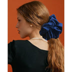 CEELGON Navy Blue Big Velvet Scrunchie 6.5 Inches Jumbo Scrunchies Hair Ties Oversized Ponytail Holder for Thick Curly Hair Extra Large Hair Accessories for Women (Navy Blue)