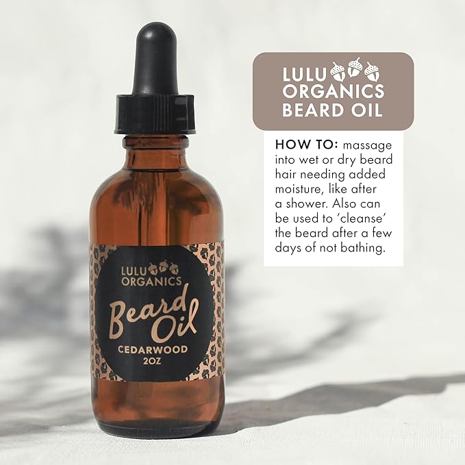 Argan Oil for Beard – Natural Moisturizer for Men, Supports Facial Hair Growth, Beard Oil for Men with Cade Berry Cedar Wood Scent, Softens Hair for a Healthy Groomed Look, 2oz Bottle