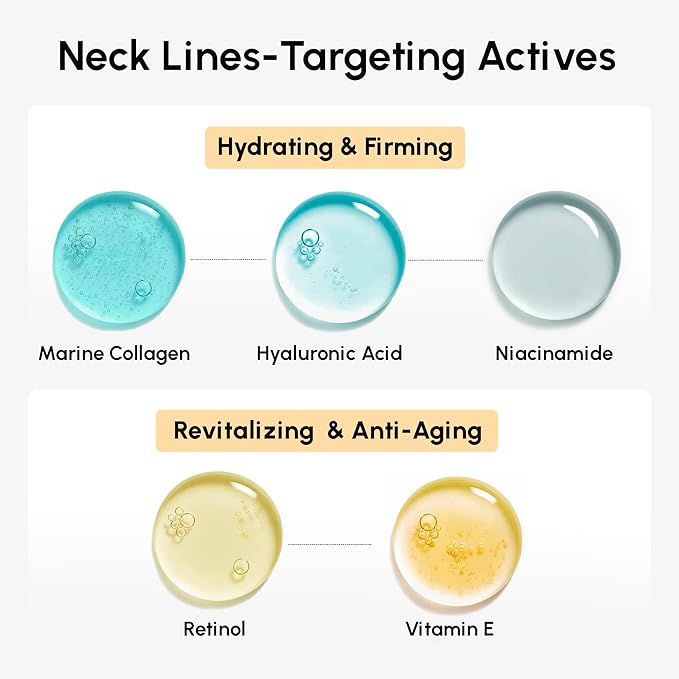 MAREE Neck Wrinkle Patches – Collagen Anti-Wrinkle Patches with Retinol & Hyaluronic Acid for Face Lift – Neck Mask for Tightening and Firming – Neck Lifting Mask & Face Tape for Neck Wrinkles – 5 Pcs