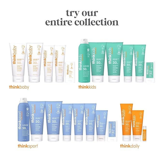 Thinksport SPF 30 Sport Sunscreen, 3oz – Clear Zinc Oxide, Water-Resistant Mineral Sun Lotion for Sports & Active Use, Reef-Safe, Vegan, Broad Spectrum UVA/UVB Protection