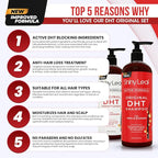 DHT Blocker & Peptide Shampoo and Conditioner Set – Anti-Hair Loss, Thickening & Growth Support – Sulfate-Free Daily Hair Care for Men & Women