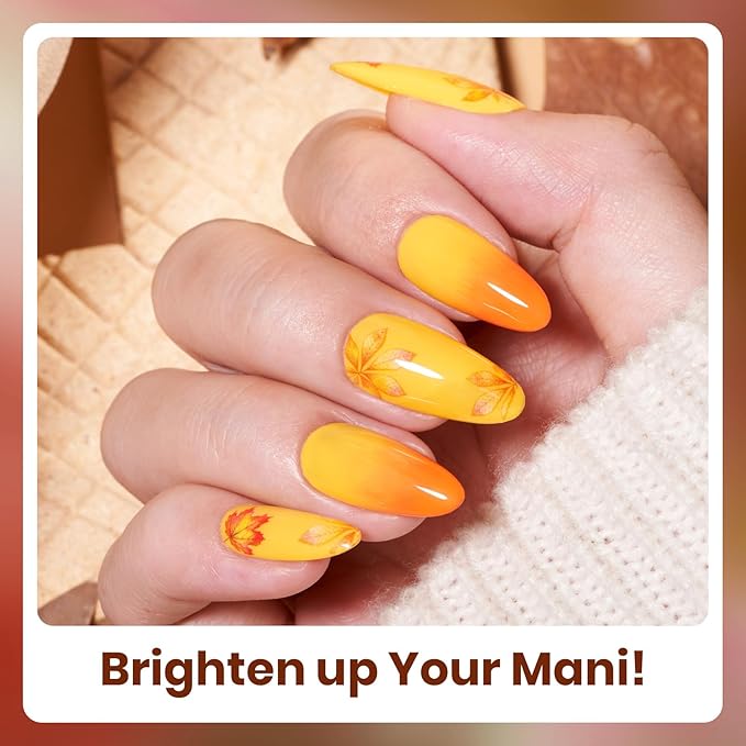 Beetles Fall Gel Nail Polish Set - 6 Colors Burgundy Red Orange Yellow Brown Gel Polish Kit for Nails, Autumn Leaves Soak Off UV LED Nail Gel Manicure at Home Gifts for Women