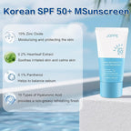 2PC Heartleaf Korean Face Sunscreen SPF 50+, Silky Moisture Sun Essence, Broad Spectrum UVA/UVB Protection, Lightweight & Non-Greasy, No White Cast, 50ml / 1.76 fl. oz.
