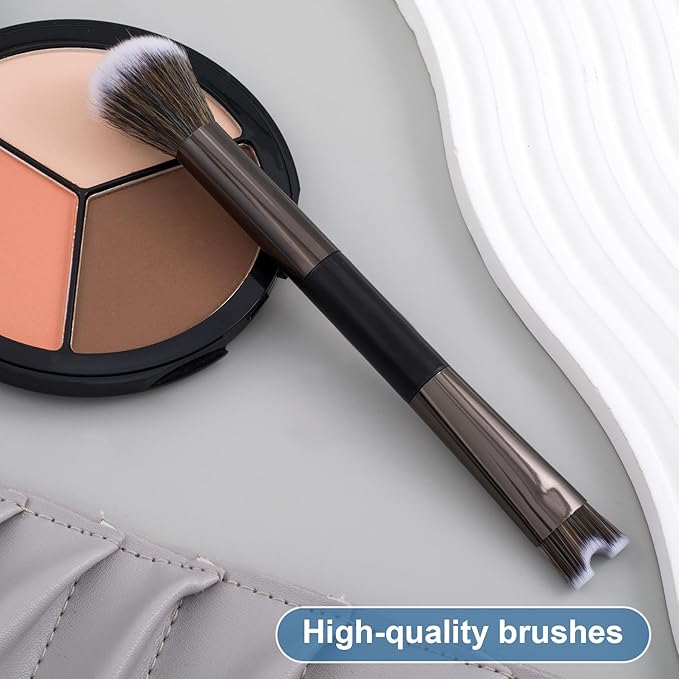 2-In-1 U-Shaped Nose Contour Brush, Contour Nose Brush, Nose Contouring Brushes, Contours Brushes for Makeup (Black,1 Pcs)