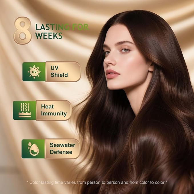 Permanent Hair Dye Hair Color for Gray Hair Coverage PPD-Free Hair Color Kit Medium Brown Hair Dye 3C Dark Mocha Brown Chocolate Brown