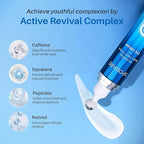 Caffeine Eye Cream, Under Eye Cream for Dark Circles, Puffiness & Puffy Bags, Wrinkles Fine Lines, Eye Roller Serum with 360° Massage Ball for Women and Men - 0.7 fl. oz