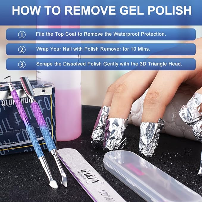 2PCS Metal Cuticle Pusher and Scraper (Blue Purple Mermaid), Nail Trimmer Cutter Stainless Steel Gel Scraper Tool, Nail Polish Remover Peeler Salon Manicure Pedicure Cleaner for Fingernail and Toenail