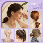 Hair Ties No Damage - 10PCS Ponytail Holders - Elastic Hair Ties for Thick Hair - Braided Hair Bands for Women Girls's Hair - Violet