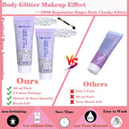 Body Glitter Face Glitter Gel: Singer Concerts Disco Festival Rave Accessories Face Glitter Makeup Chunky Sequins Mermaid Face Body Hair Glitter Gel (2 Silver)