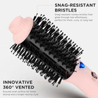 Aima Beauty Blow Dryer Brush - Ionic Ceramic Hot Air Brush for Frizz-Free Straightening & Voluminous Blowout, 2.3‘’/ 60mm Oval Barrel with Nylon Bristles, 360 Surrounded Vent, 3 Heat Settings, Pink