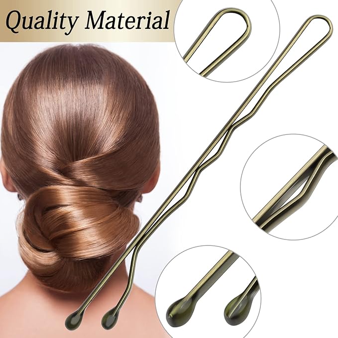 100PCS 2.4Inch Bobby Pins Bronze,Pain-Free Bobby Pins for All Hair Types,Hair Pins for Women Girls,Hairpins for Buns with Box(Bronze)