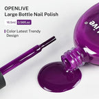 16.5ml Purple Nail Polish Large Volume Quick Drying Nail Polish, Fast Drying and Long Lasting Color Nail Art DIY Home Manicure Gift for Women
