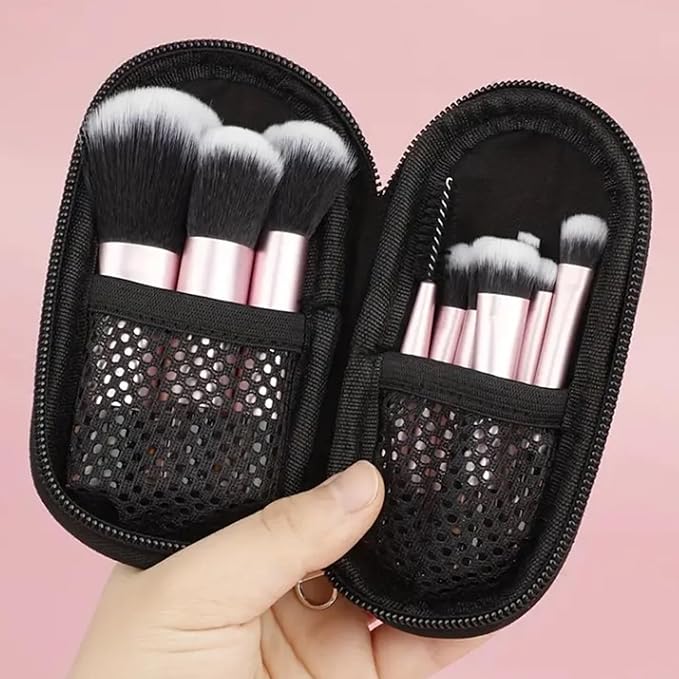 16pc Beginner Mineral Makeup STARTER KIT with 10 BRUSH SET (5gm) Sample Size Foundation, Primer, Blush, Bronzer, Setting Powder for Learning, Occasional Use,First Time Users, Travel Size Kit (Light)