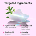 Sosky Hologram Pimple Patches for Face, Hydrocolloid Acne Patches with Salicylic Acid, Cute Star Zit Stickers,Colorful Blemish Covers,48 Count Pink Heart Flower