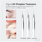 22 Pcs Pimple Popper Tool, Blackhead Remover Acne and Zit Comedone Extractor Kit