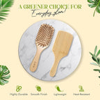 ORW OREN'S Bamboo Hair Brush for Hair Growth - Bamboo Bristle Detangler Paddle Brush, Scalp Stimulation – Natural, Sustainable Hair Care for Women, Men & Kids - Narrow