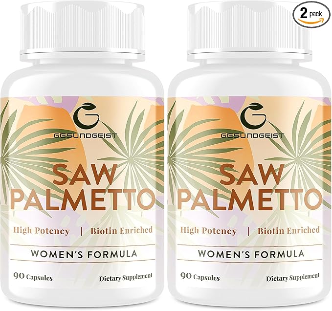 Saw Palmetto for Women Hair Loss - DHT Blocker with 5-in-1 Blend for Hair Growth, Skin & Nails, Urinary Wellness - Extra Strength Saw Palmetto Supplement - 180 Capsules