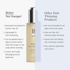 Better Not Younger Hair Thickening Serum for Women Over 40 – Scalp Care, Hair Density Treatment and Anti-Aging 2fl.oz – Fortifying Serum with Biotin & Ginger. Promotes Stronger, Thicker-Looking Hair.