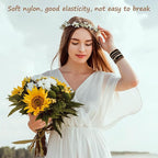 20 PCS Hair Tie Bracelets, 4 Styles Cute Elastic Bands for Thick or Thin Hair, Updated No Damage Beaded Boho Accessories for Girls and Women